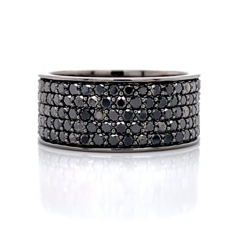 4.50 CT. Black Diamond Eternity Ring in 14K Black Gold - White Carat Diamonds 