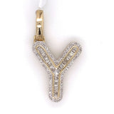 0.35 CT. Diamond Letter "Y" Pendant in 10K Gold - White Carat Diamonds 