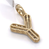0.35 CT. Diamond Letter "Y" Pendant in 10K Gold - White Carat Diamonds 