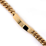 6.5mm Gold Miami Cuban Name Plate Bracelet Solid 10K - White Carat - USA & Canada