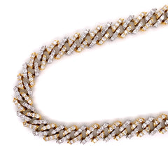 16.85 CT. Diamond Claw Miami Cuban Chain in 10KT Gold - White Carat Diamonds 