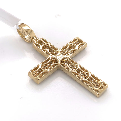 1.70 CT. Diamond Cross Pendant in 10KT Gold - White Carat Diamonds 