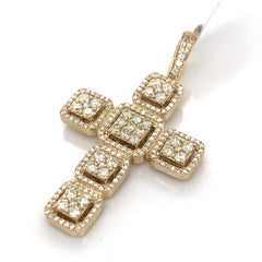 2.00 CT. Diamond Cross Pendant in 10KT Gold - White Carat Diamonds 