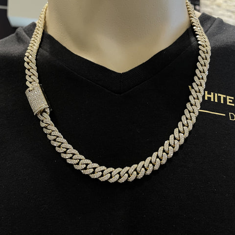 18.00 CT. Diamond Cuban Chain in 10KT Gold - White Carat - USA & Canada