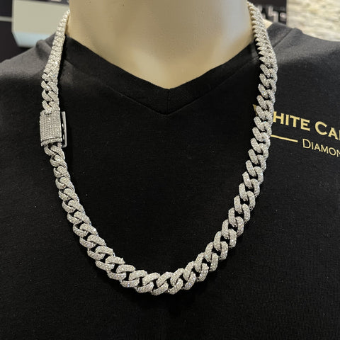 26.00 CT. Diamond Cuban Chain in 10KT Gold - White Carat - USA & Canada