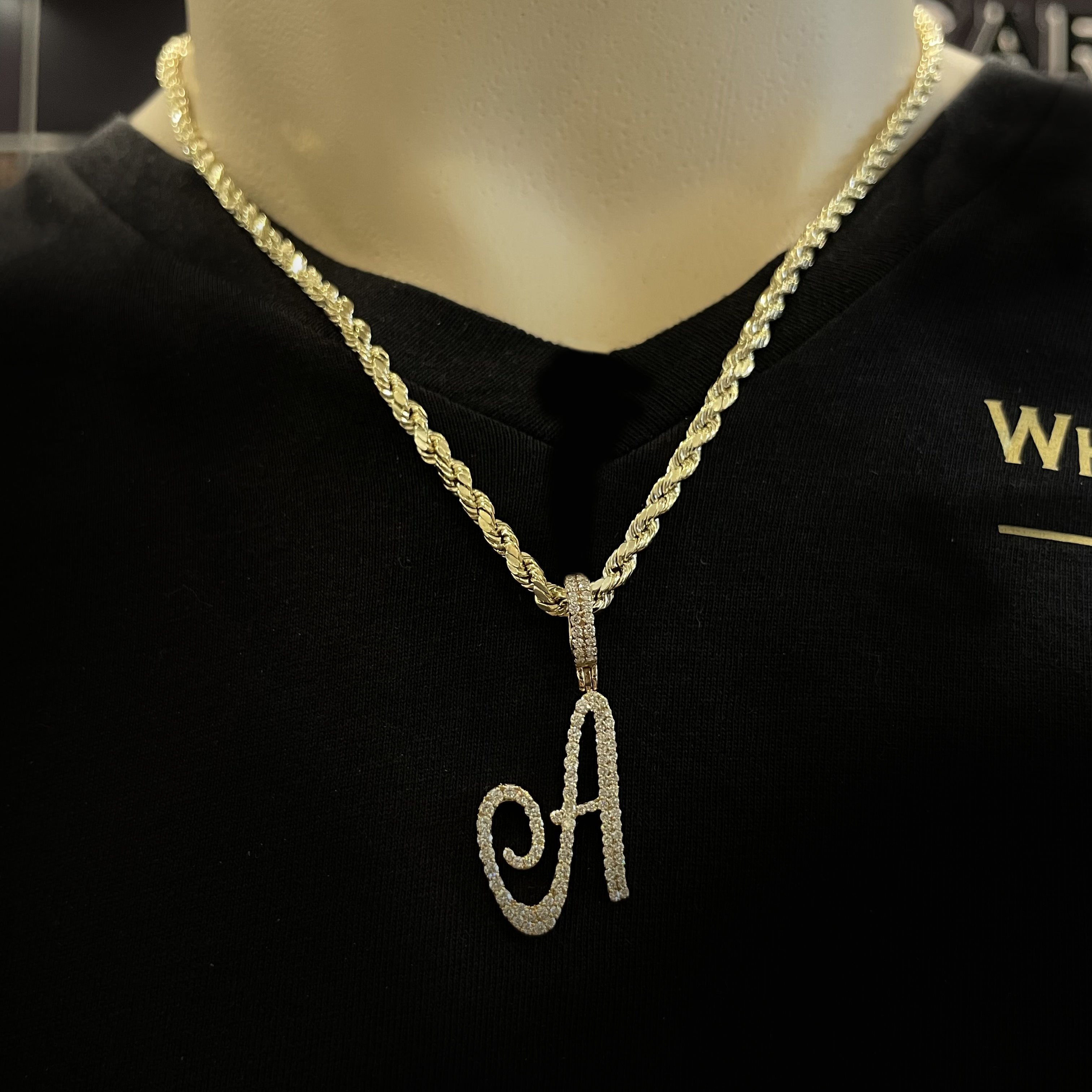 Diamond Letter "A" Pendant 10K - White Carat - USA & Canada