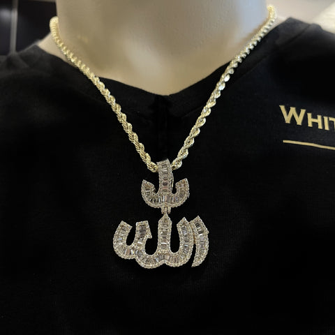 Diamond Allah Pendant 10K - White Carat - USA & Canada