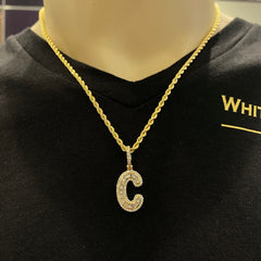 1.00 CT. Diamond Baguette Letter "C" Pendant in 10K Gold - White Carat - USA & Canada