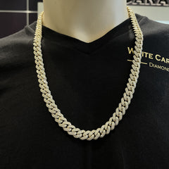 35.00 CT. Diamond Cuban Chain in 10KT Gold (10.5mm) - White Carat - USA & Canada