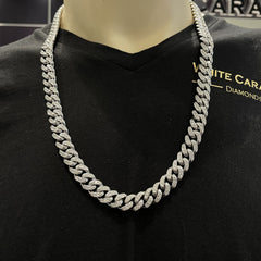 25.00 CT. Diamond Cuban Chain in 14KT Gold (11.5mm) - White Carat - USA & Canada