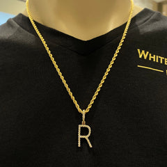 0.80 CT. Diamond Letter "R" Pendant in 10K Gold - White Carat - USA & Canada