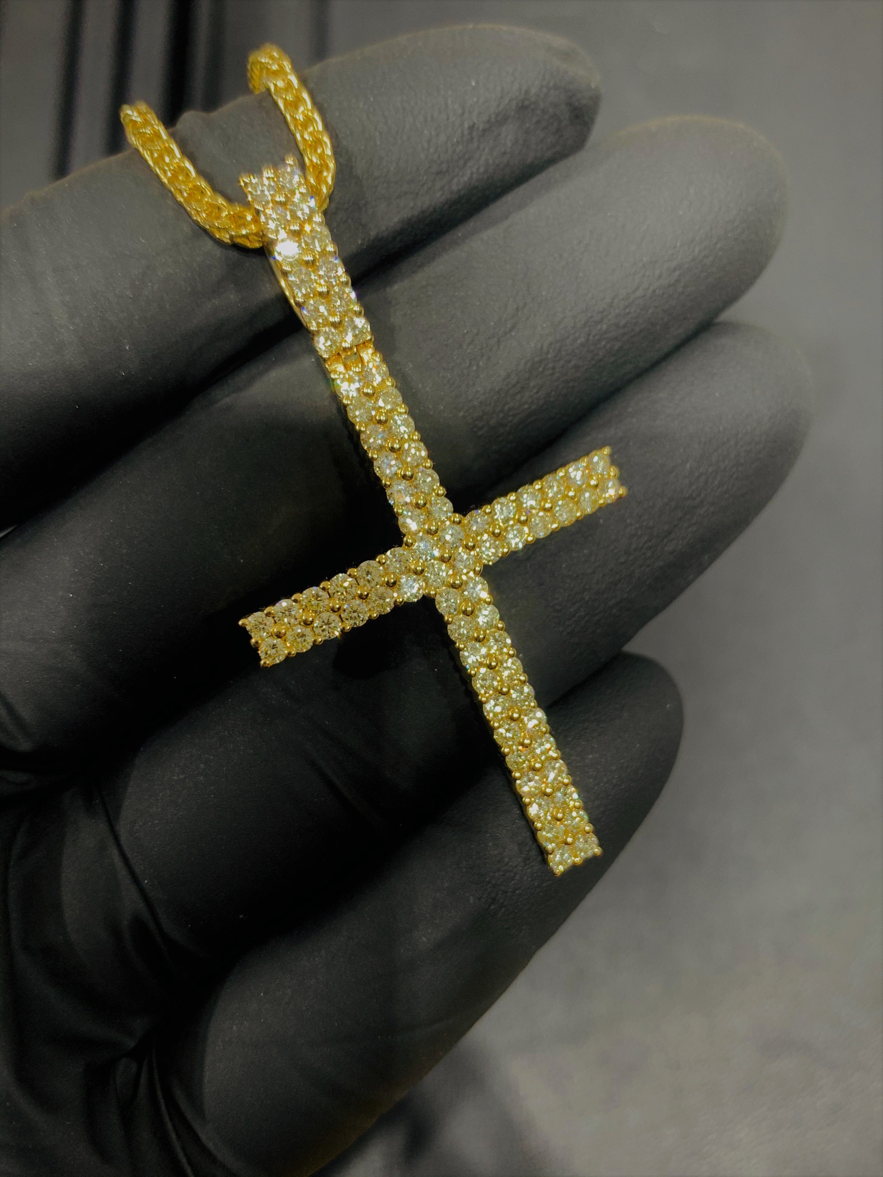 2.50 CT. Diamond Cross Pendant in 10KT Gold - White Carat Diamonds 
