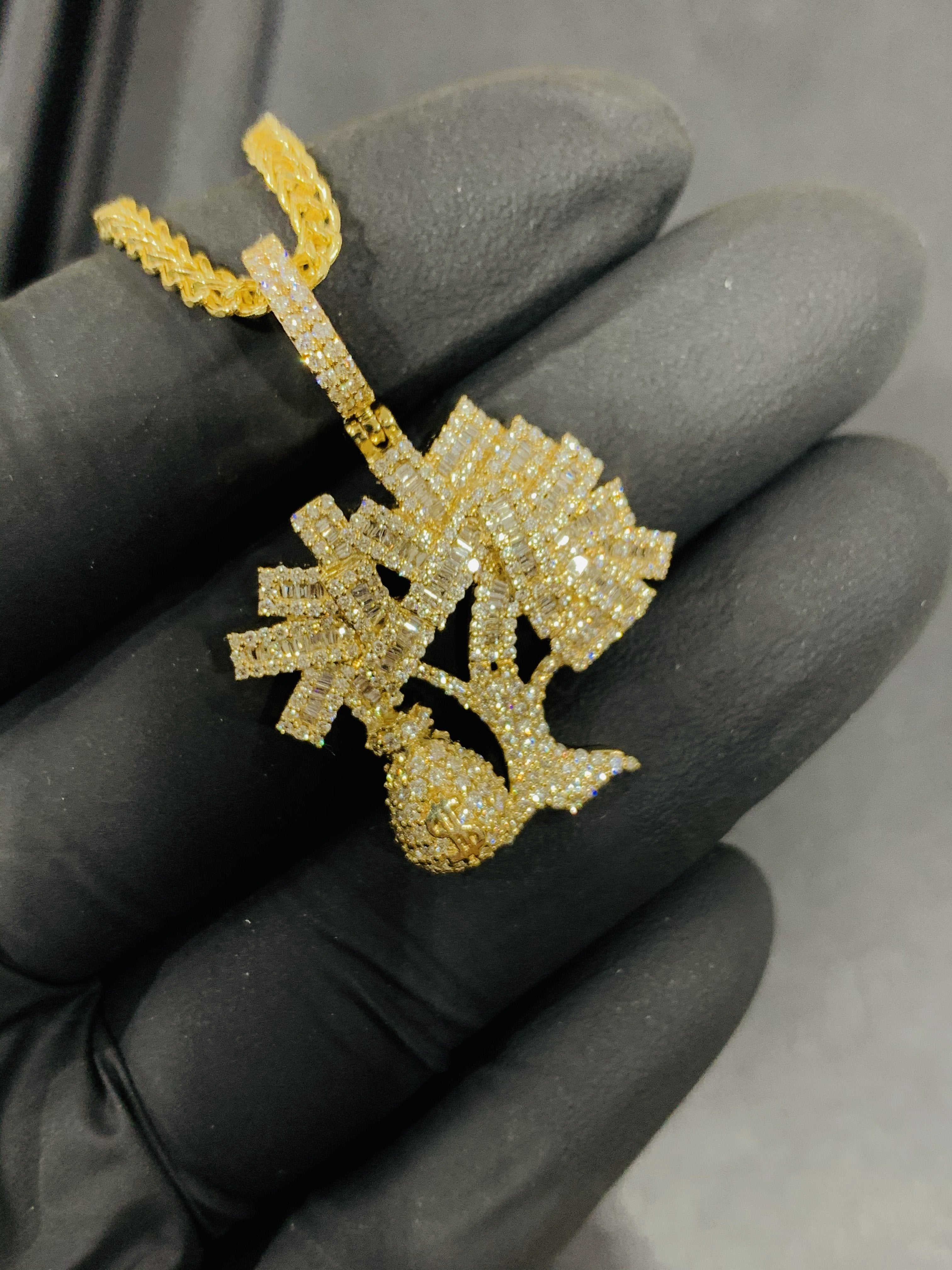 2.50 CT. Diamond Money Tree Pendant in 10KT Gold - White Carat Diamonds 