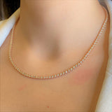 3PT- 6 CT. - 11.00 CT.  Tennis Necklace in 14K White Gold (4 Prong) - White Carat - USA & Canada