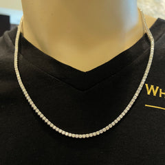 10PT- 15.20 CT. VVS Tennis Necklace in 14K White Gold (4 Prong) - White Carat - USA & Canada