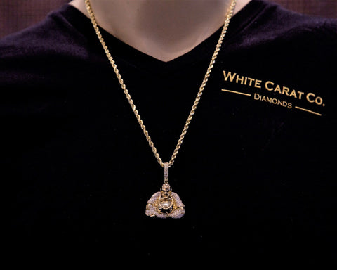 2.00 CT. Diamond Buddha Pendant in 10K Gold - White Carat Diamonds 