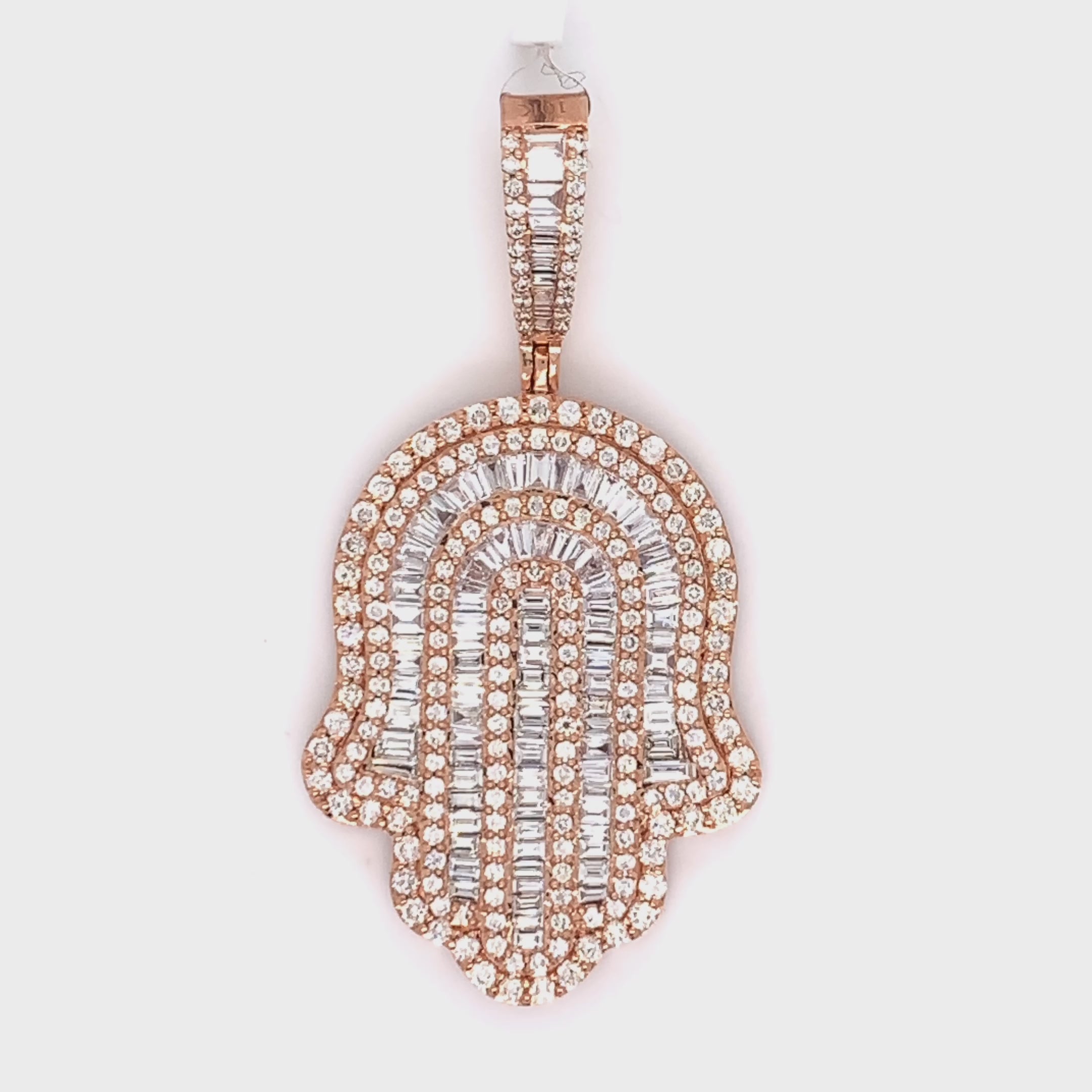 3.00 CT. Diamond Hamsa Hand Pendant