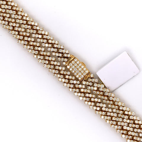 20.00CT. Diamond Claw Cuban Gold Chain (22 Inches) in 10K - White Carat Diamonds 