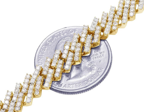 20.00CT. Diamond Claw Cuban Gold Chain (22 Inches) in 10K - White Carat Diamonds 