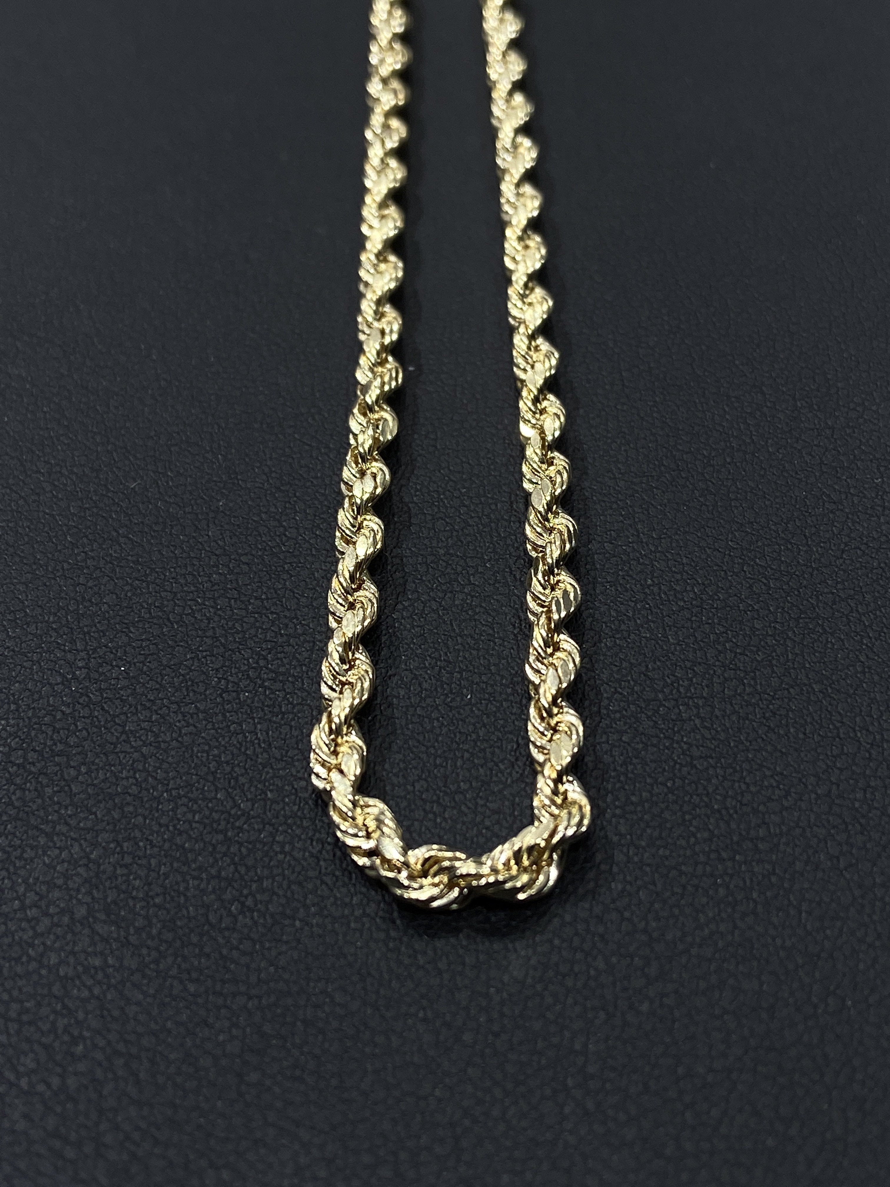 14K Solid Gold Rope Chain - 7mm - White Carat Diamonds 