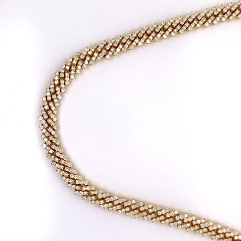 18.50 CT. Diamond Claw Miami Cuban Gold Chain (24 Inches) in 10K - White Carat Diamonds 