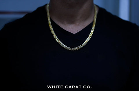 11mm - Elite Miami Cuban in 10K Gold - White Carat - USA & Canada